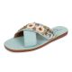 Turquoise Cross Over Slip Adorned with Daisies