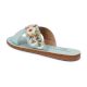 Turquoise Cross Over Slip Adorned with Daisies
