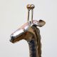 Handcrafted Mango Wood Giraffe Figurine Metal Decor