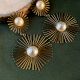 Pearl Glow 18K Gold Plated Floral Statement Earrings