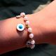 18K Gold Plated Pearl Protection Charm Bracelet