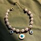 18K Gold Plated Pearl Protection Charm Bracelet