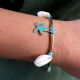 18K Gold Plated Firoza Shell Stone Bracelet