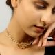 Kundan Stone & Pearl Choker Necklace with Floral Motif