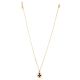 Red Tear Drop Pendant Necklace with Pearl Chain Gold Tone