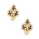 Pearl Drop Mirror Stud Earrings with Triple Teardrop Design
