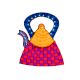 Handmade Folk Tea Kettle Wooden Fridge Magnet Decor