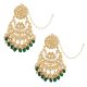 Artisan Made Kundan Chandelier Earrings With Matching Maang Tikka