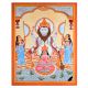 Lord Narasimha with Lakshmi Depicted in Kalighat Folk Art by Artist Sahajan Chitrakar