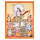 Hand-Painted Kalighat Painting of Lord Shiva with Nandi by Artist Sahajan Chitrakar