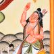 Hand-Painted Kalighat Painting of Lord Shiva with Nandi by Artist Sahajan Chitrakar