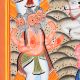 Hand-Painted Kalighat Painting of Lord Shiva with Nandi by Artist Sahajan Chitrakar