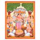 Paper and Cloth Kalighat Painting of Lord  Hanumanji by Artist Sahajan Chitrakar