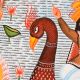 Ganesh & Lakshmi on Lotus Boat Kalighat Paper and Cloth Painting by Artist Sahajan Chitrakar