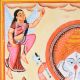 Cloth and Paper Dancing Lord Ganesha Kalighat Painting by Artist Sahajan Chitrakar