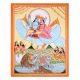 Traditional Cloth Paper Kalighat Painting of Vishnu & Lakshmi on Garuda by Artist Sahajan Chitrakar