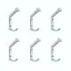 6 Pieces Double Prong Rustic Hooks Antique Cast Iron Hooks