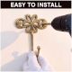 3 Pieces Single Brass Flower Wall Mounted Hook In Antique Finish