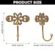 3 Pieces Single Brass Flower Wall Mounted Hook In Antique Finish