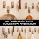 Brown And White Decorative Wooden Adhesive Wall Hook
