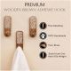 Brown And White Decorative Wooden Adhesive Wall Hook