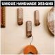 Brown And White Decorative Wooden Adhesive Wall Hook