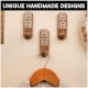 Wooden Handmade Brown And White Adhesive Wall Hook