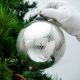 Round Antique Silver Mercury Glass Christmas Ornament