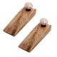 2 Pieces Pink Hexagon Small Ceramic Wooden Door Stopper