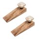 2 Pieces Light Grey Square Ceramic Wooden Door Stopper