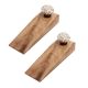 2 Pieces Grey Hexagon Small Ceramic Wooden Door Stopper