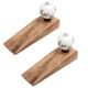 2 Pieces Golden Leaf Big Ceramic Round Wooden Door Stopper