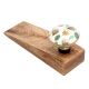 2 Pieces Imperial Flower Golden Pattern Ceramic Wooden Door Stopper