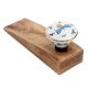 2 Pieces Blue Golden Firefly Pattern Flat Ceramic Wooden Door Stopper