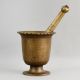 Handcrafted Brass Mortar Pestle Pedestal Khalbatta Set