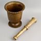 Handcrafted Brass Mortar Pestle Pedestal Khalbatta Set
