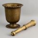 Handcrafted Brass Mortar Pestle Pedestal Khalbatta Set