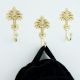 Handmade Golden Palm Tree Iron Wall Hooks-3 Pieces