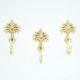 Handmade Golden Palm Tree Iron Wall Hooks-3 Pieces