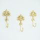 Handmade Golden Palm Tree Iron Wall Hooks-3 Pieces