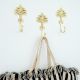 Handmade Golden Palm Tree Iron Wall Hooks-3 Pieces