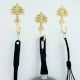 Handmade Golden Palm Tree Iron Wall Hooks-3 Pieces