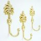 Handmade Golden Palm Tree Iron Wall Hooks-3 Pieces