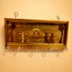 Handmade Wood Village Key Holder with Hooks