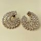 Handmade Brass Metal Jewellery Spiral CZ Stud Earrings