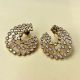 Handmade Brass Metal Jewellery Spiral CZ Stud Earrings