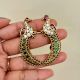 Handmade Brass Metal Jewellery Peacock Hoop Earrings