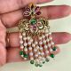 Handmade Brass Metal Jewellery Pearl Tassel Earrings