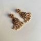 Handmade Brass Metal Jewellery Lakshmi Pearl Drop Earrings