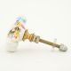 White Multicolored Feathered Bird Knob